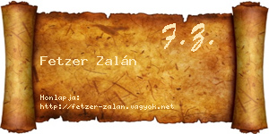 Fetzer Zalán névjegykártya